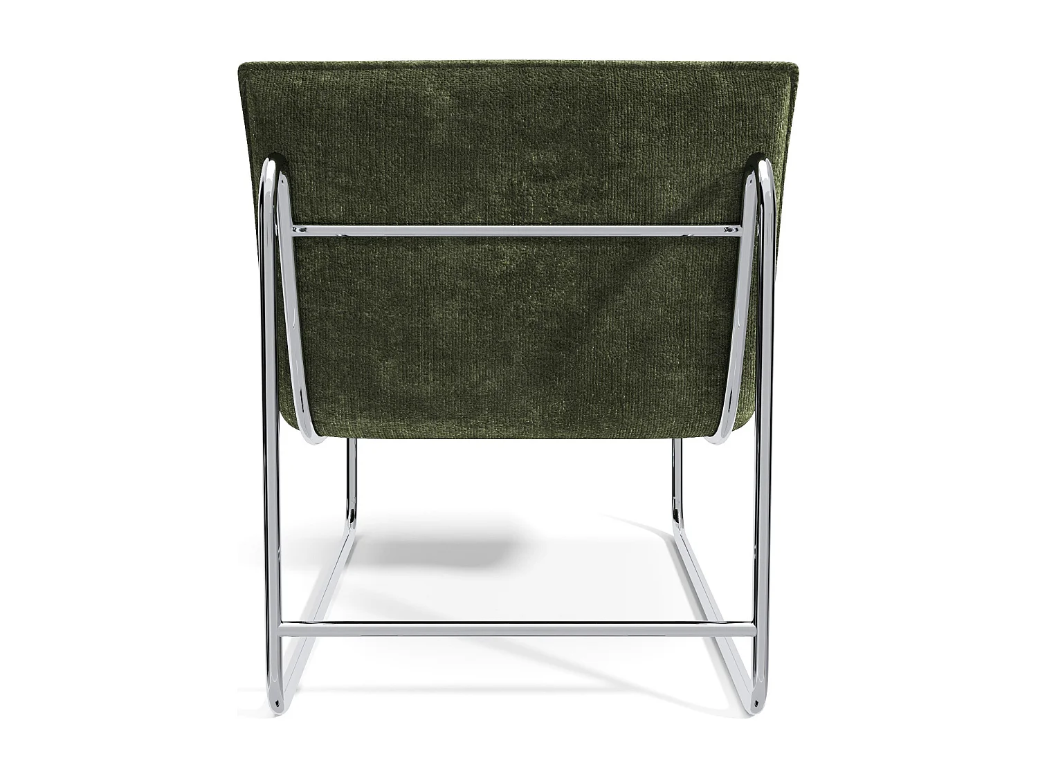 Fauteuil de salon velours texturé kaki VINTY