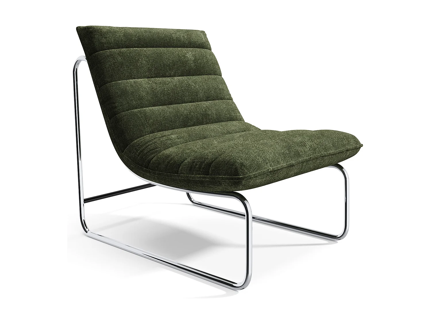 Fauteuil de salon velours texturé kaki VINTY