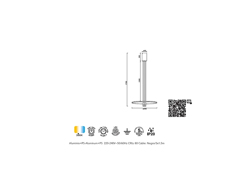 Suspension LED Nomada, Mantra