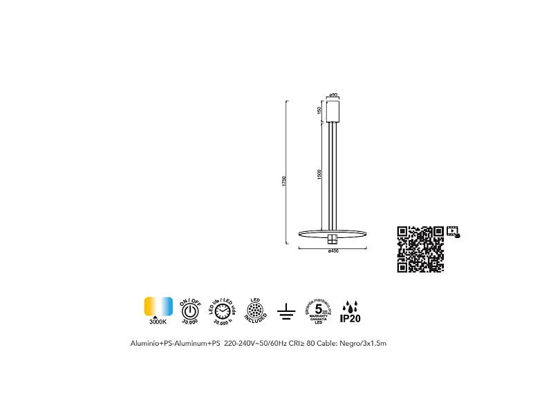 Suspension LED Nomada, Mantra