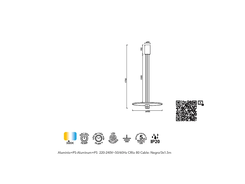 Suspension LED Nomada, Mantra