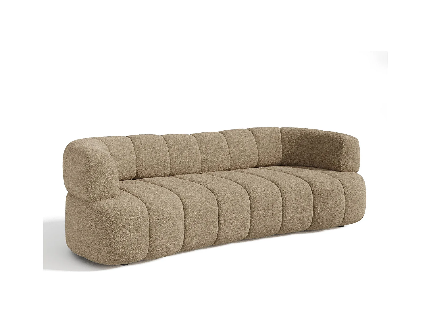 Canapé 4 places tissu bouclette taupe CALVI