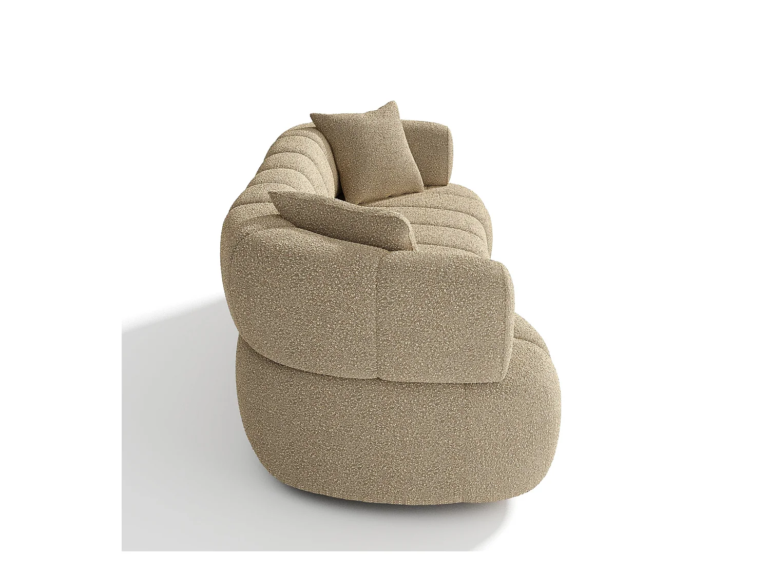 Canapé 4 places tissu bouclette taupe CALVI