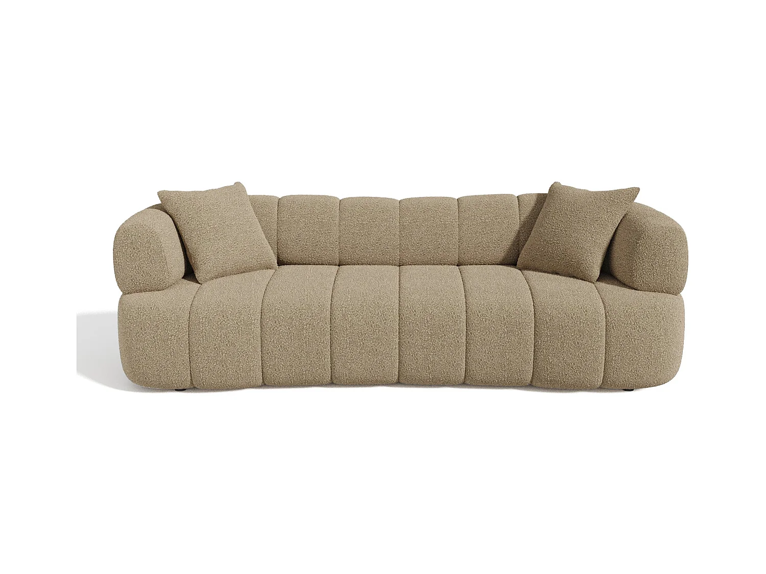 Canapé 4 places tissu bouclette taupe CALVI