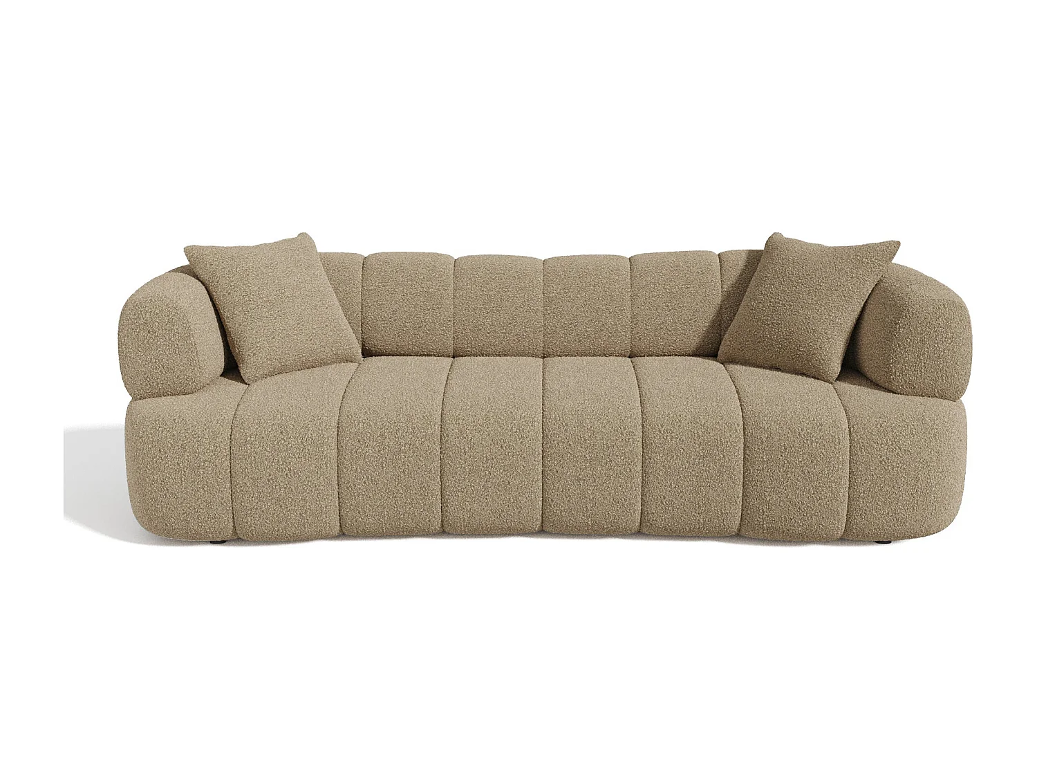 Canapé 4 places tissu bouclette taupe CALVI