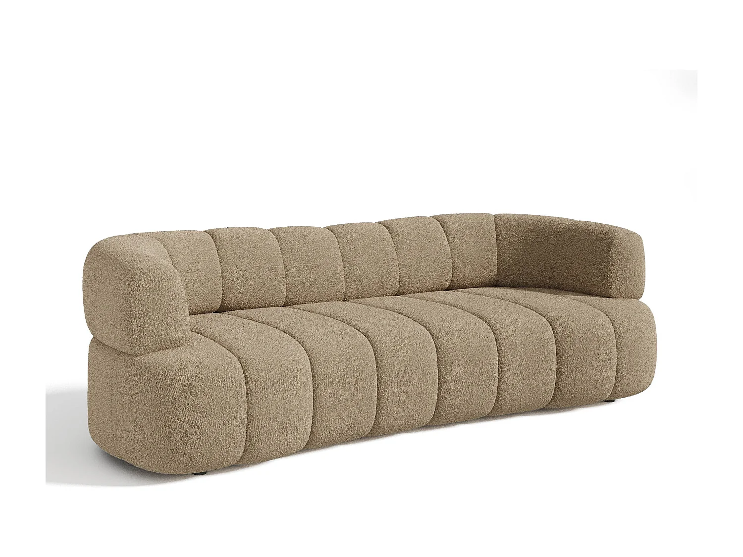 Canapé 4 places tissu bouclette taupe CALVI