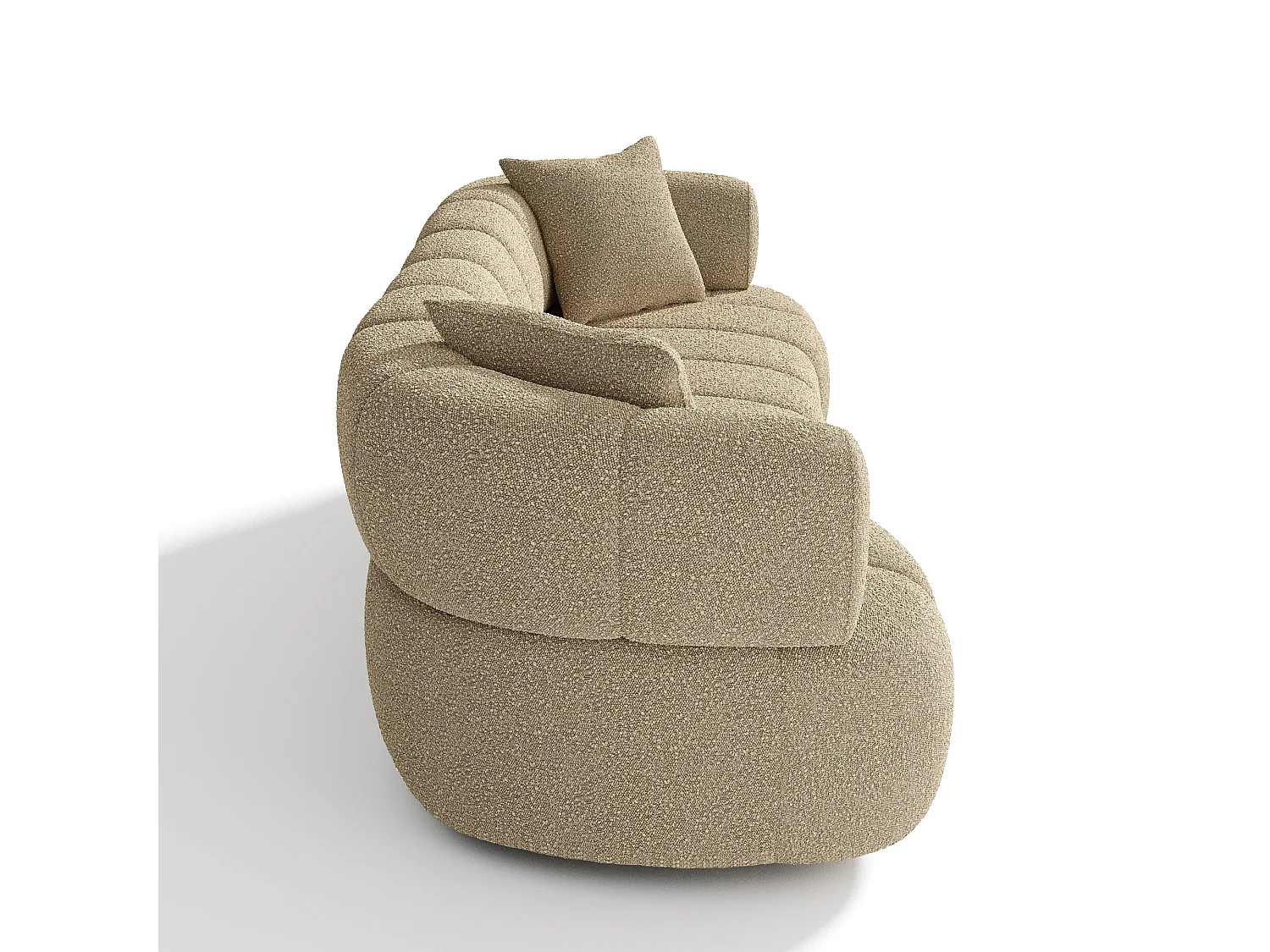 Canapé 4 places tissu bouclette taupe CALVI