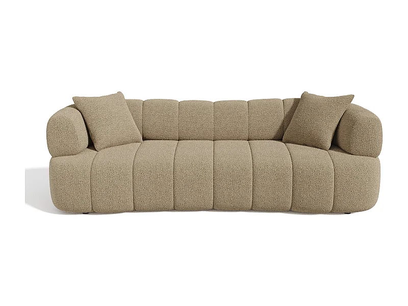 Canapé 4 places tissu bouclette taupe CALVI