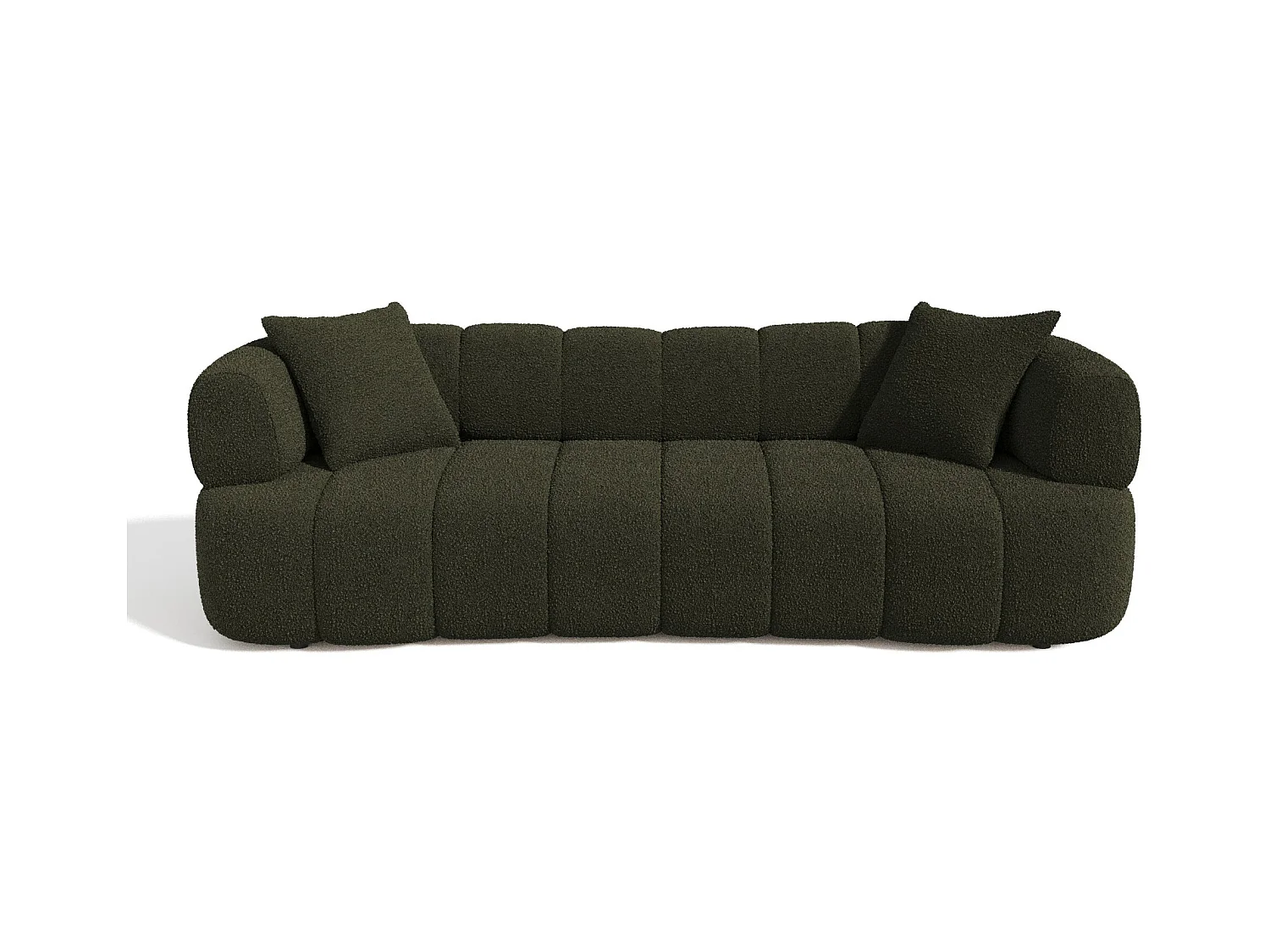 Canapé 4 places tissu bouclette kaki CALVI