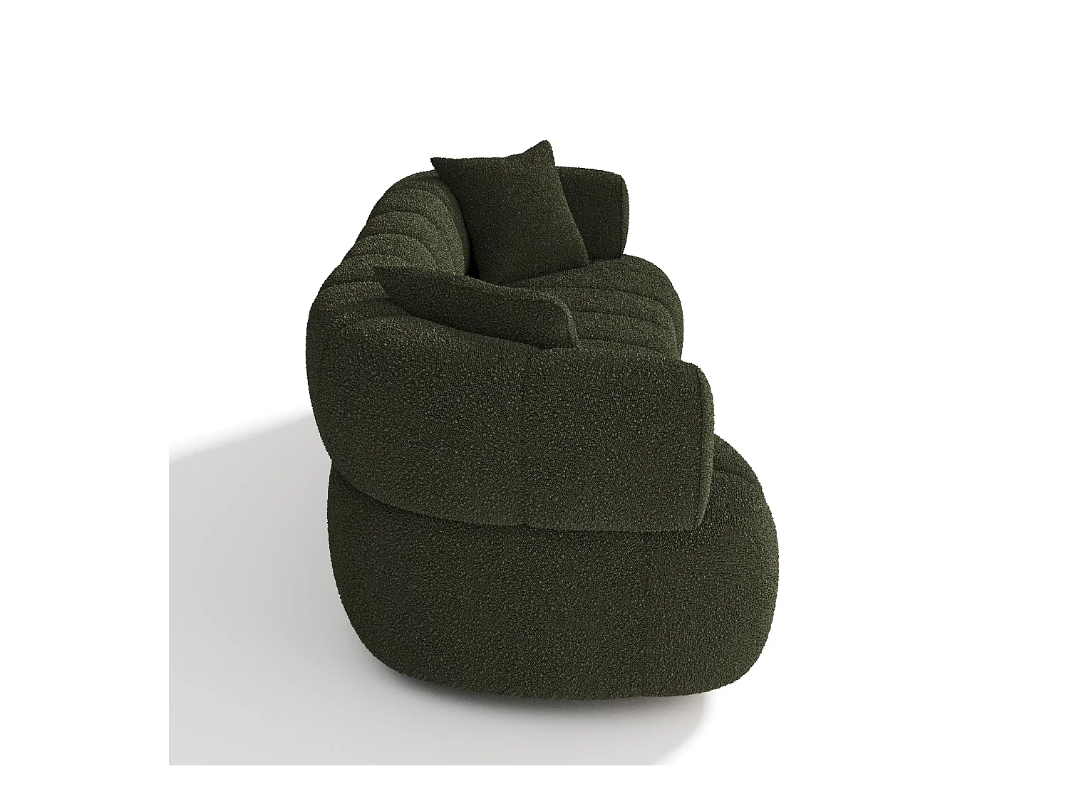 Canapé 4 places tissu bouclette kaki CALVI