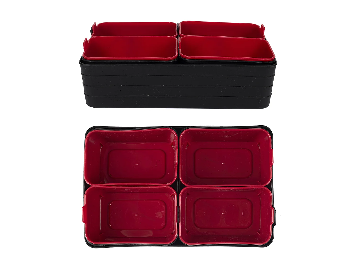 Lot de 7 Boîtes de Rangement "Souple" 26cm Noir