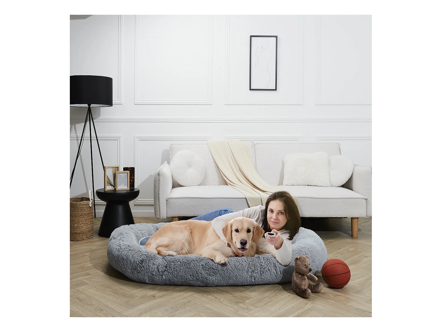 Panier Coussin Pour Animal Xxl Gris