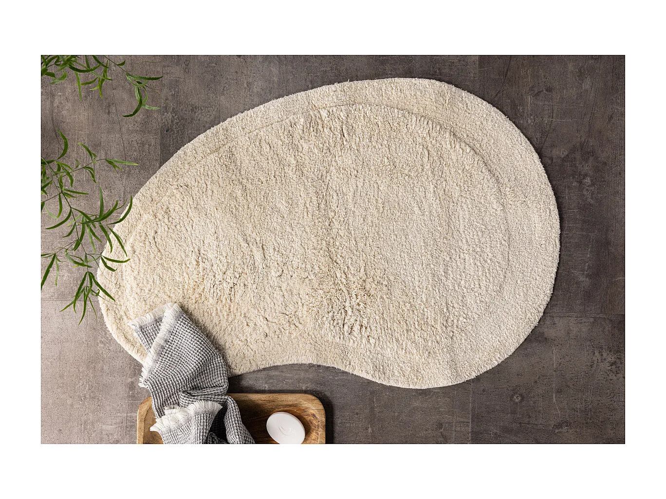 Tapis de Salle de Bain "Elvise" 60x85cm Naturel