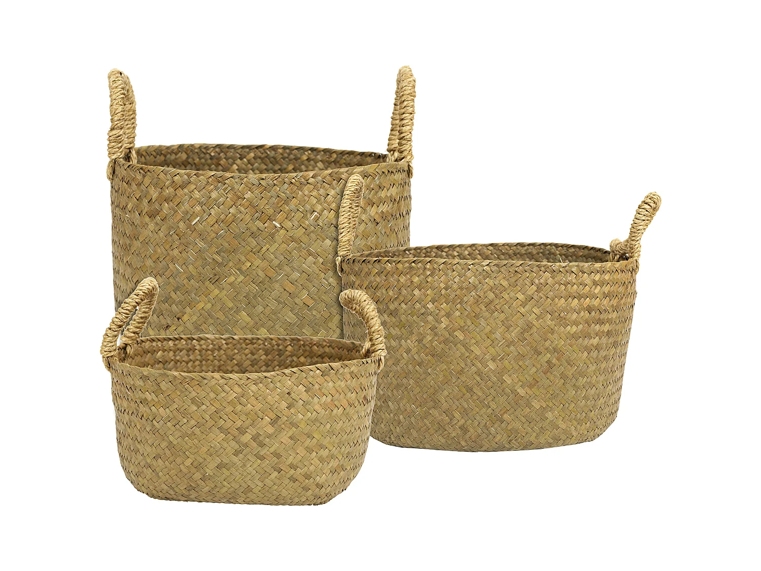 Panier Tresse Avec Anses X3 Marron