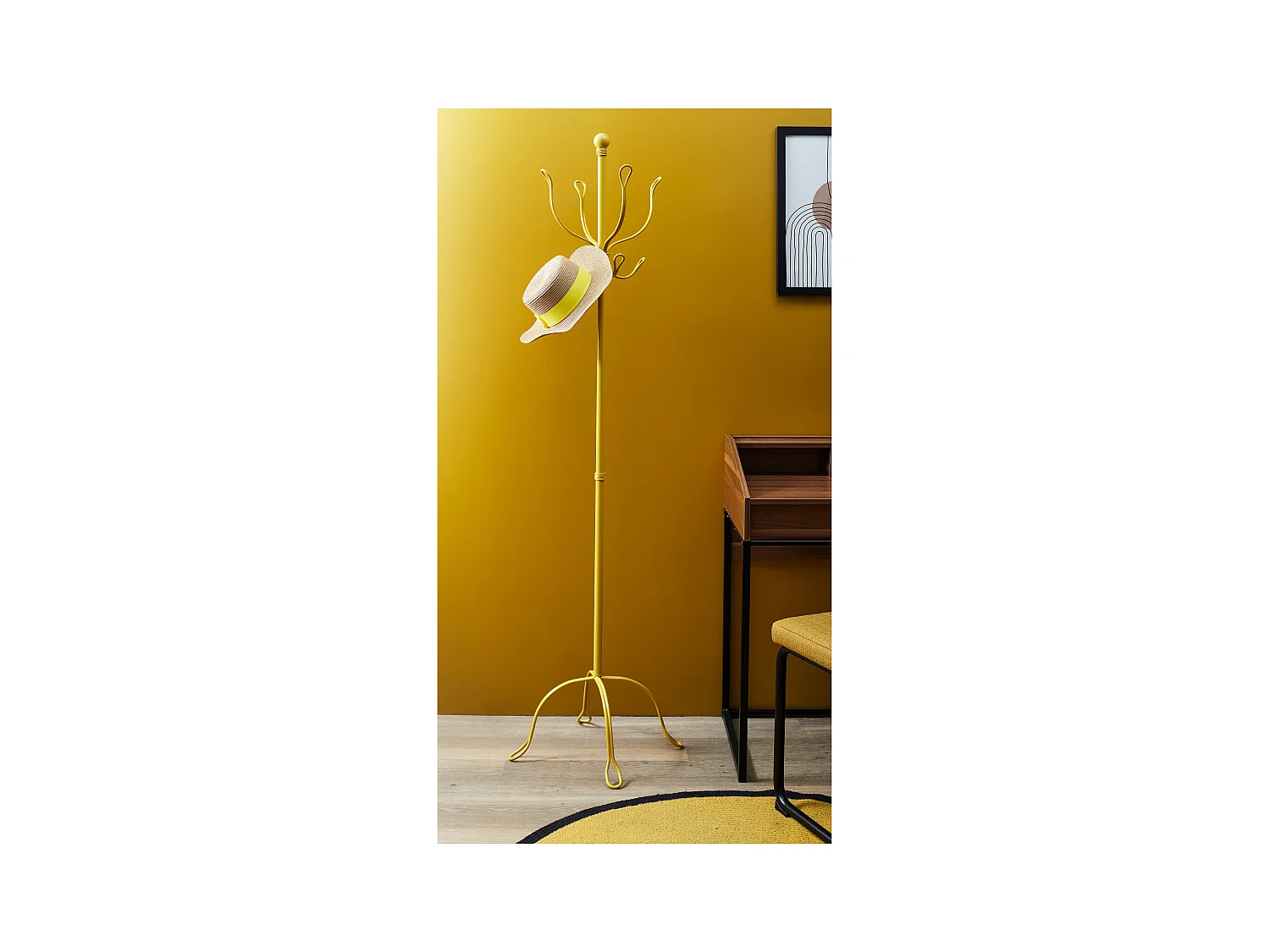 Porte-Manteaux Vintage "Factory" 170cm Moutarde