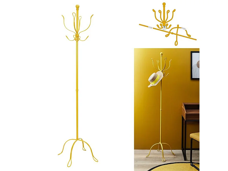 Porte-Manteaux Vintage "Factory" 170cm Moutarde