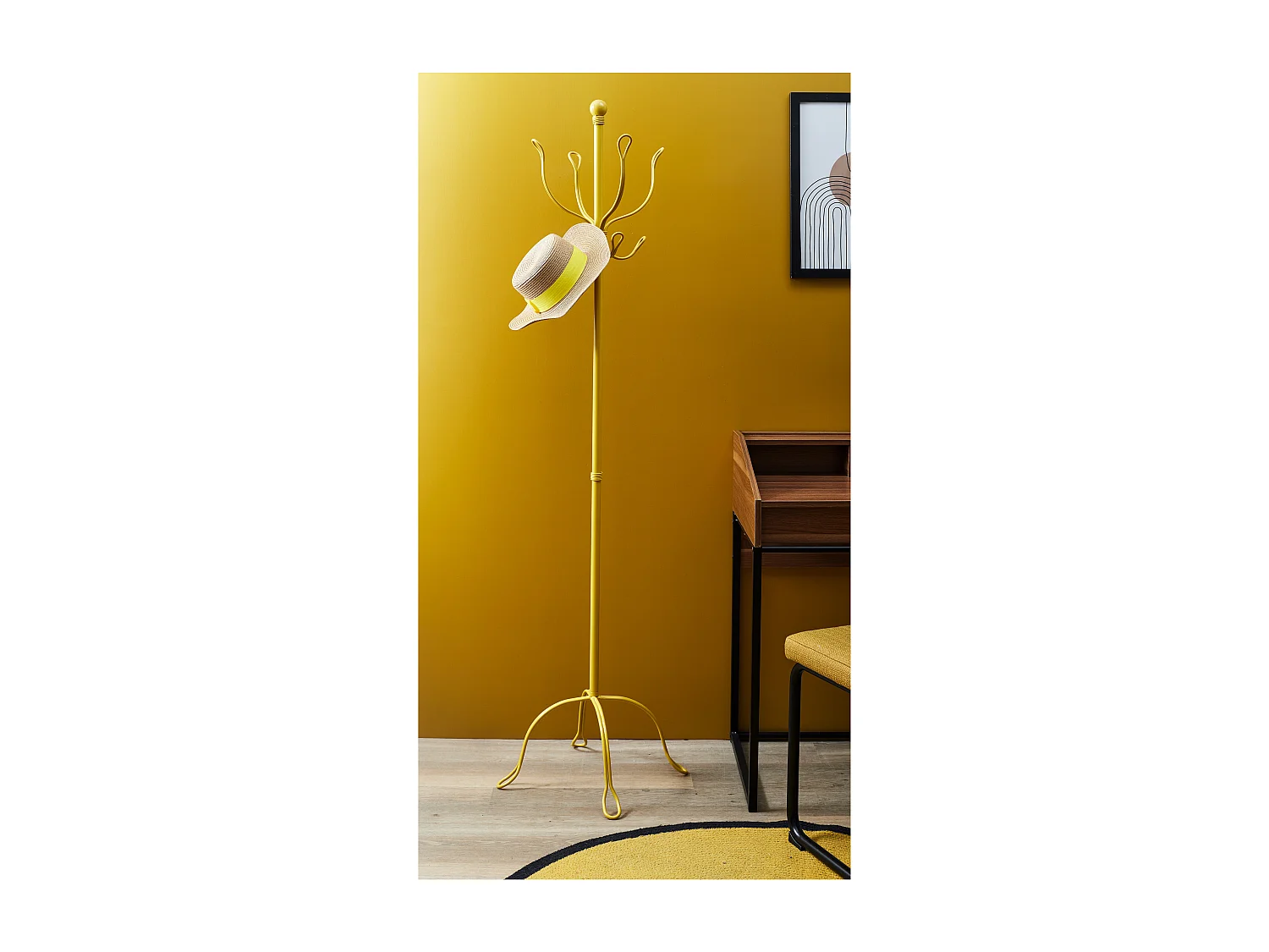 Porte-Manteaux Vintage "Factory" 170cm Moutarde