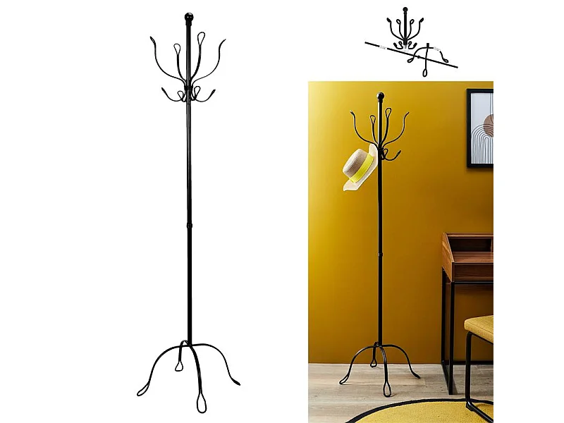 Porte-Manteaux Vintage "Factory" 170cm Noir