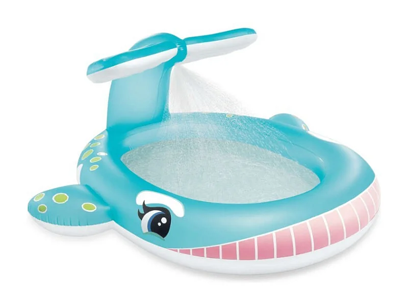 Piscine Fontaine Gonflable "Baleine" 201cm Bleu