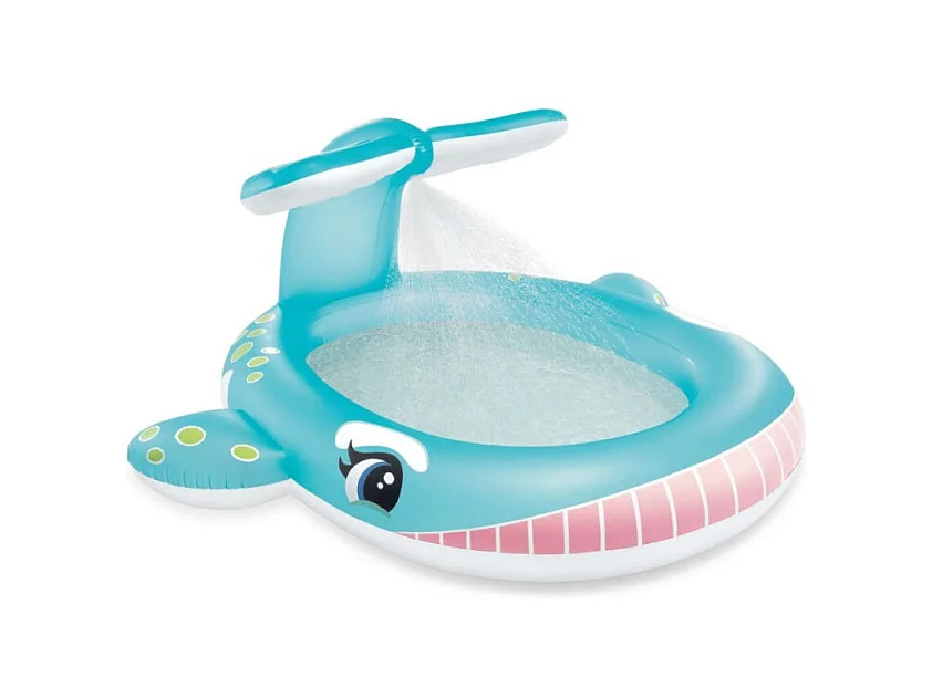 Piscine Fontaine Gonflable "Baleine" 201cm Bleu