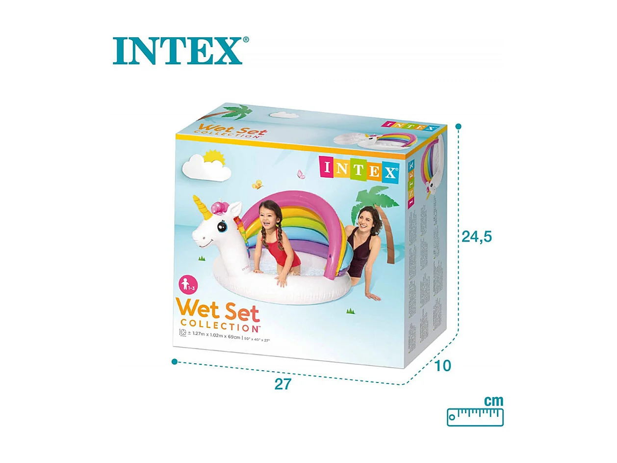 Piscine Gonflable Enfant "Licorne" 127cm Multicolore