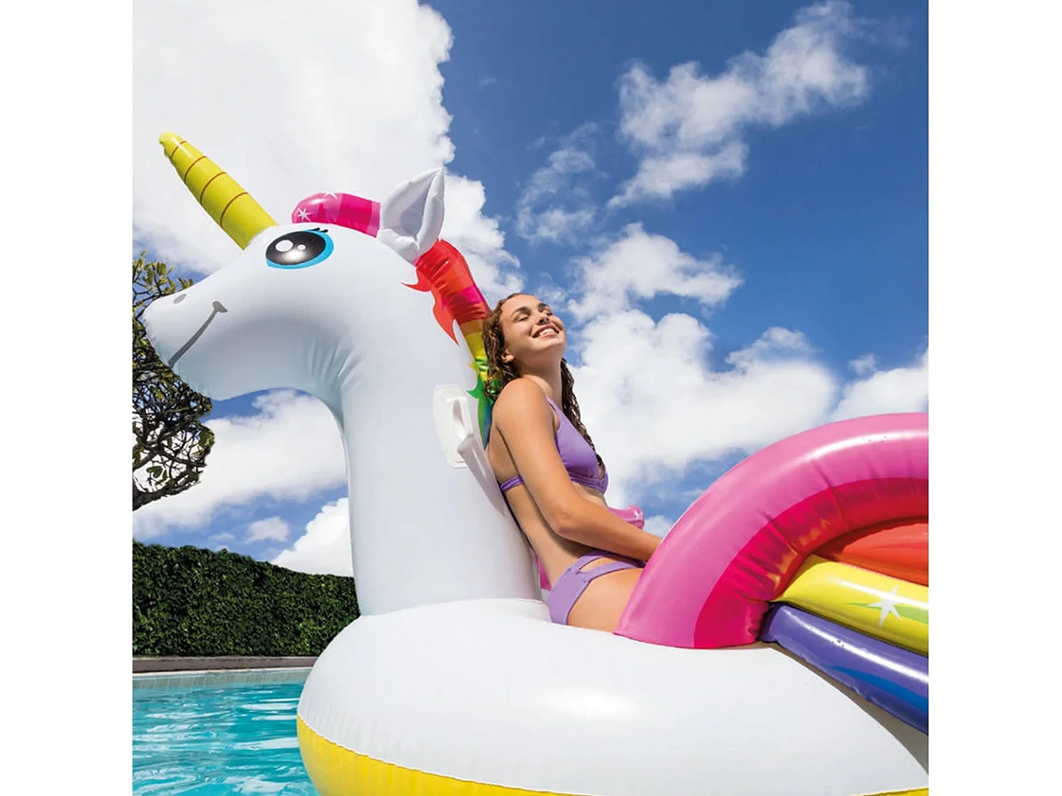 Bouée Géante Gonflable "Licorne" 300cm Multicolore