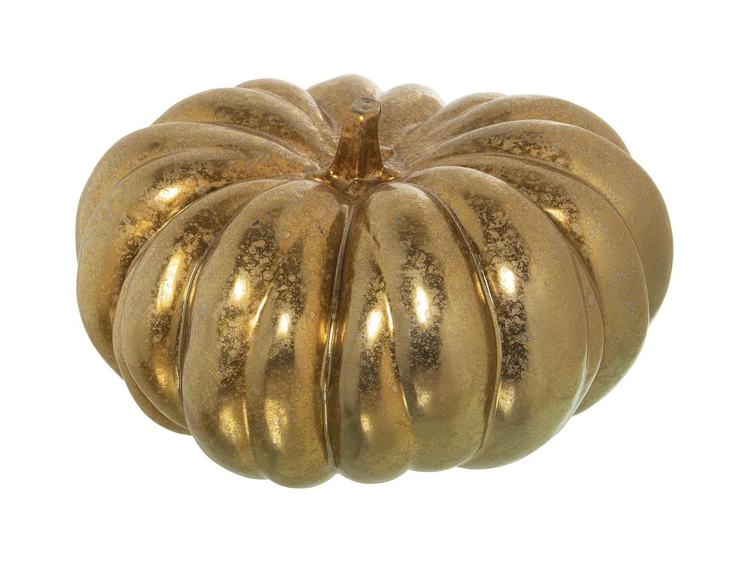 Sculpture citrouille dorée en céramique pour intérieur