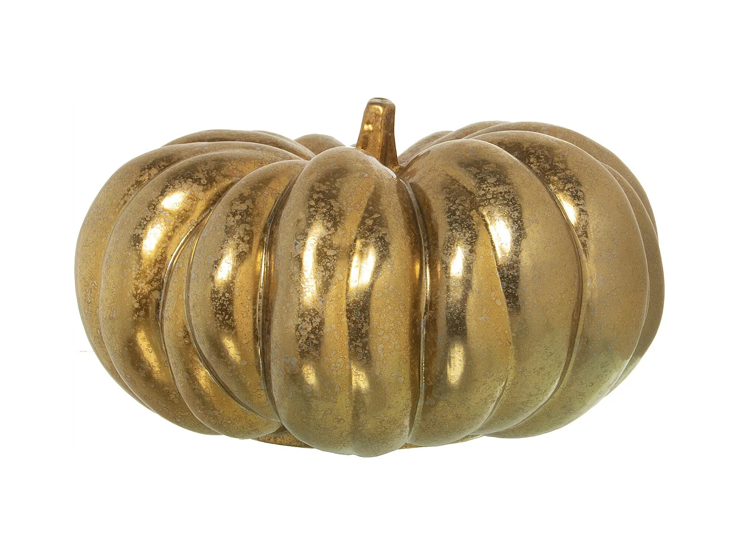 Sculpture citrouille dorée en céramique pour intérieur