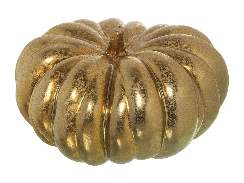 Sculpture citrouille dorée en céramique pour intérieur