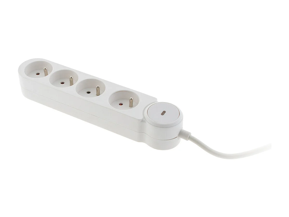 Bloc multiprise Iota 4x16A + interrupteur - Blanc - Zenitech