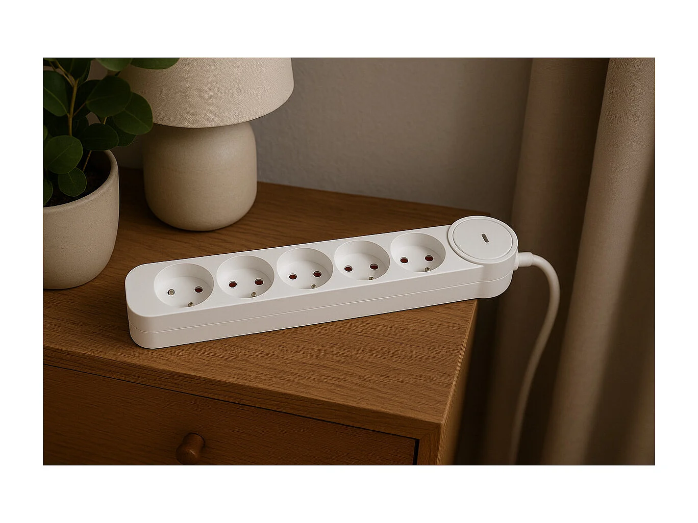 Bloc multiprise Iota 4x16A + interrupteurs + USB A+C - Blanc - Zenitech