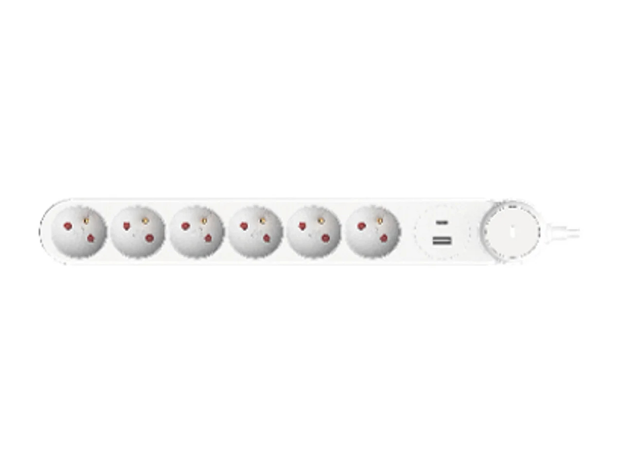 Bloc multiprise Iota 6x16A + interrupteurs + USB A+C - Blanc - Zenitech