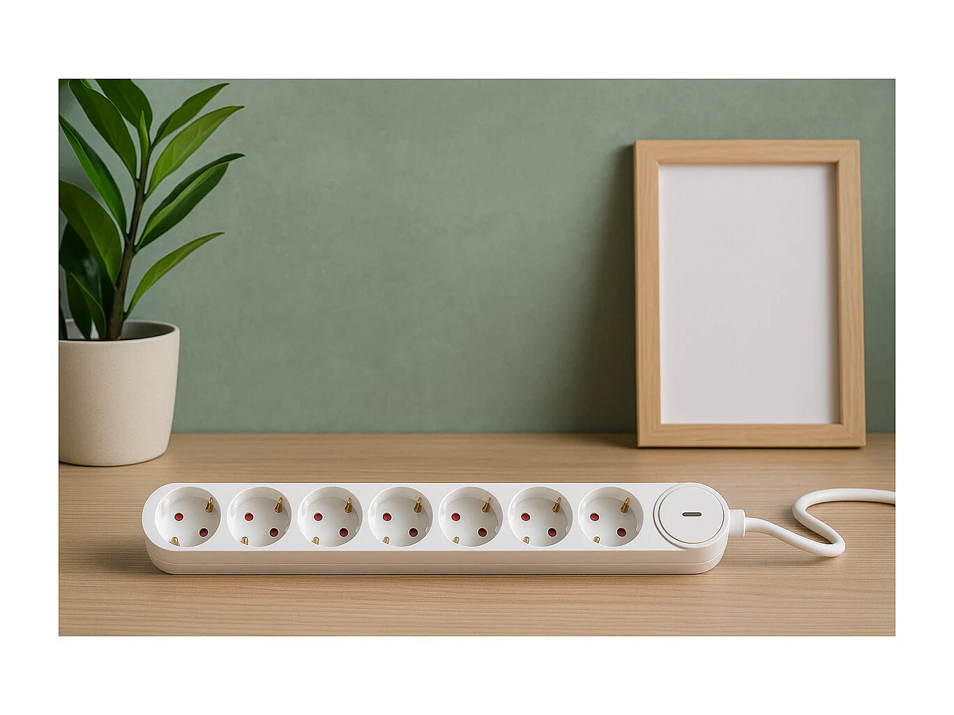 Bloc multiprise Iota 6x16A + interrupteurs + USB A+C - Blanc - Zenitech