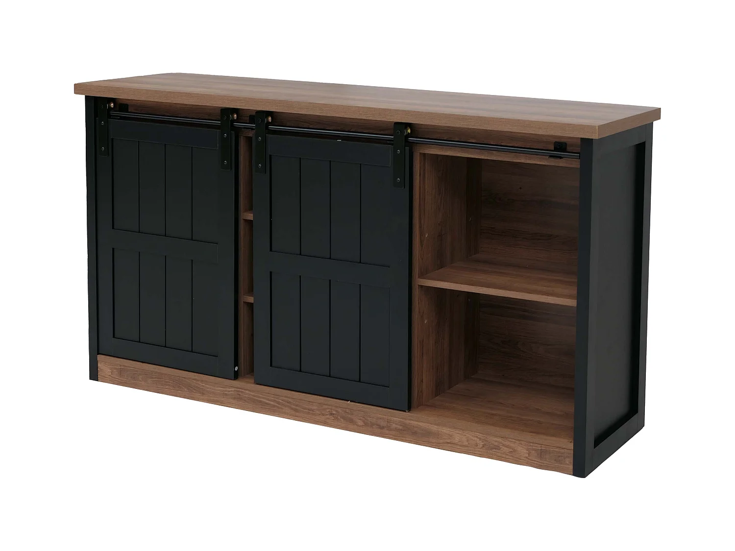 Wysoka szafka MCW-K75,  brązowo-czarny