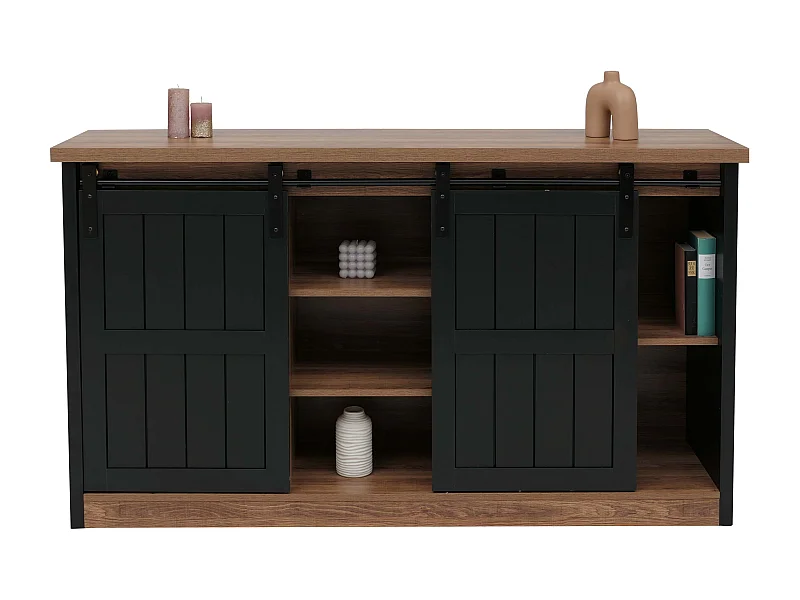 Highboard MCW-K75, Braun-schwarz