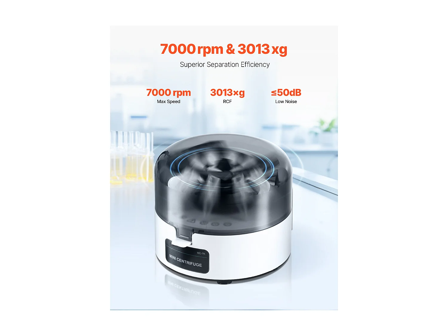 Mini centrifugeuse Électrique SucceBuy, 3013 x g RCF, Machine Centrifuge Laboratoire avec Rotor 2 en 1 pour Tubes de 0,2/1,5/2 ml, pour Diverses Expériences