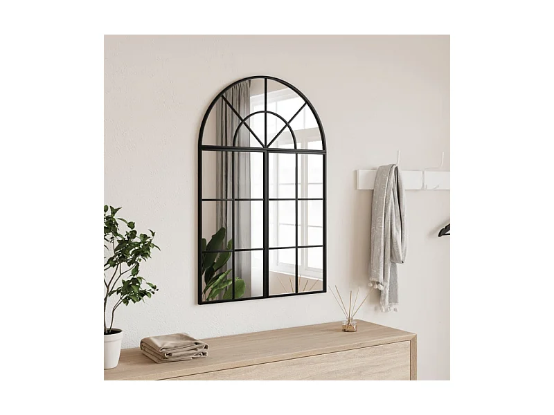 Miroir mural noir 60x90 cm arche fer