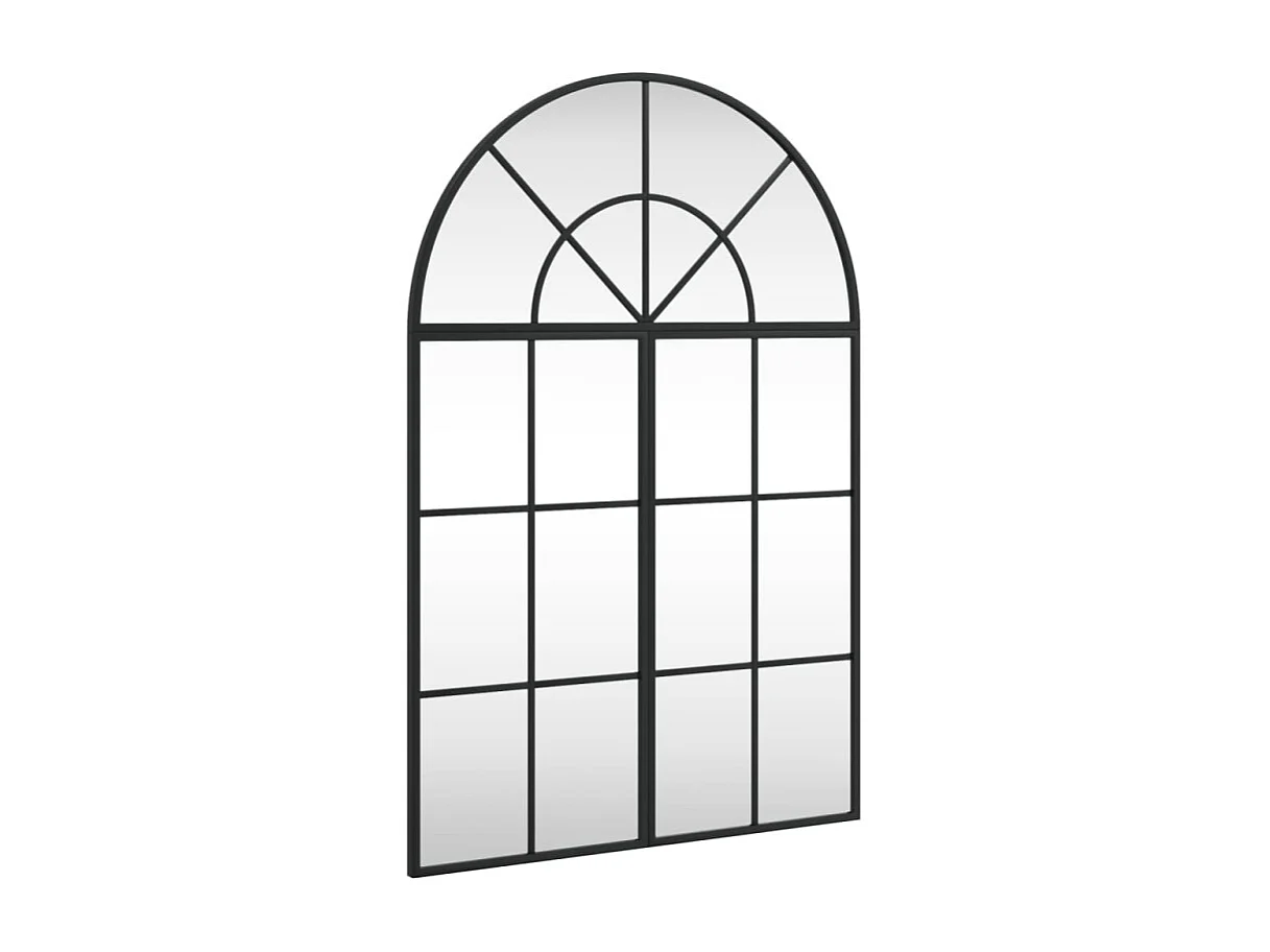 Espelho de Parede Arqueado 60x90 cm em Ferro Preto - Estilo Minimalista