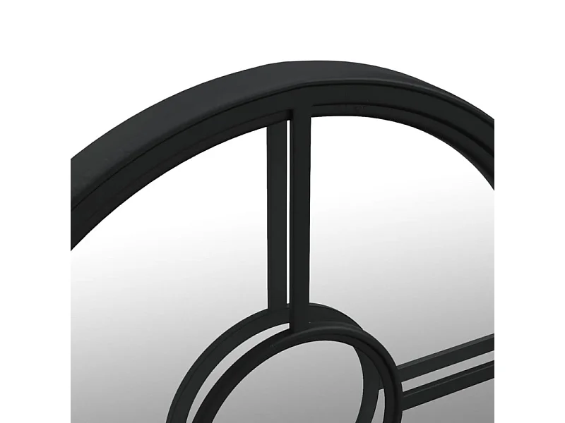 Miroir de jardin Noir 40x4 cm Fer Rond utilisation extérieure