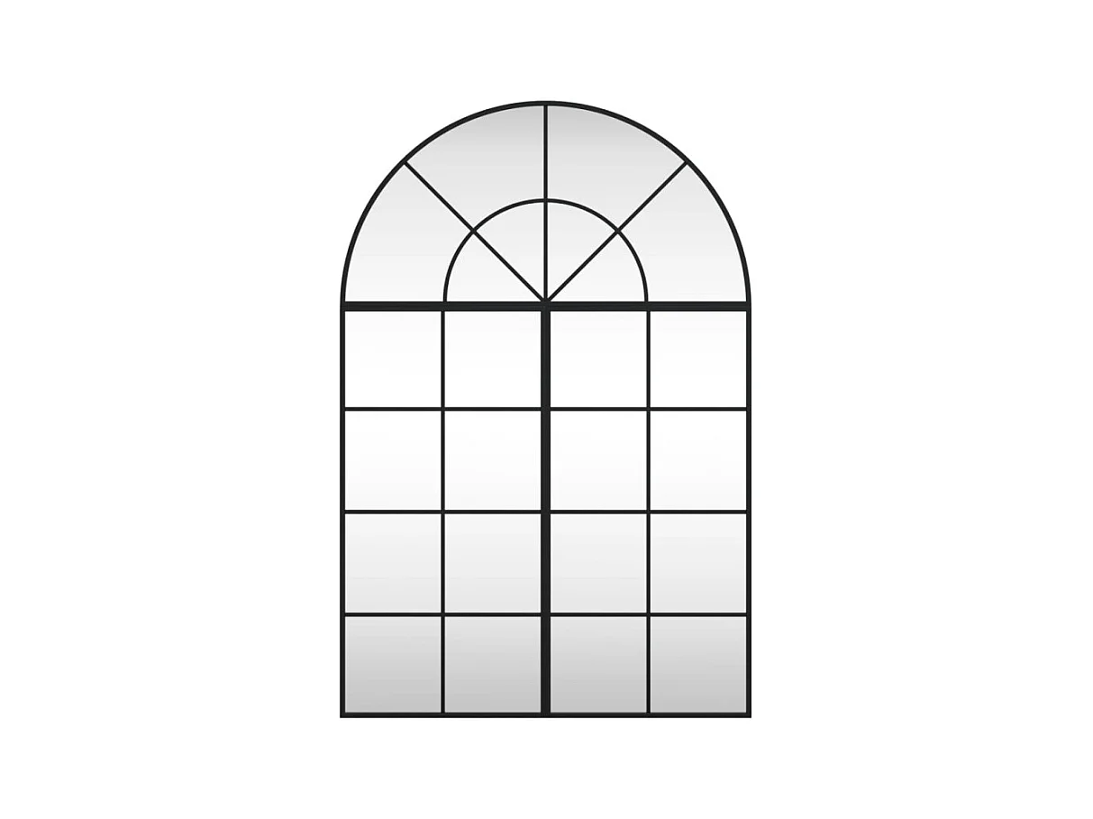 Miroir mural noir 80x120 cm arche fer