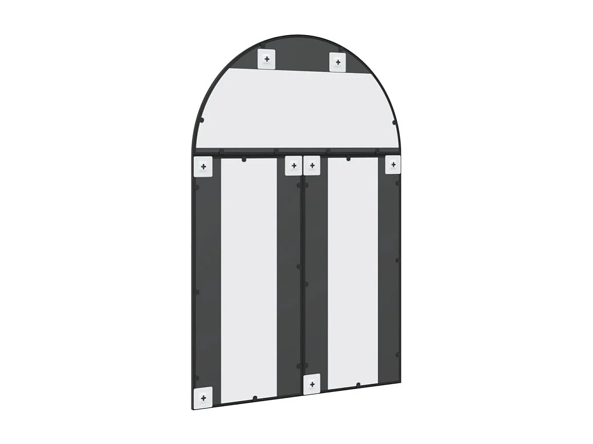 Espelho de Parede Arqueado em Ferro Preto - 80x120 cm para Decoração Elegante