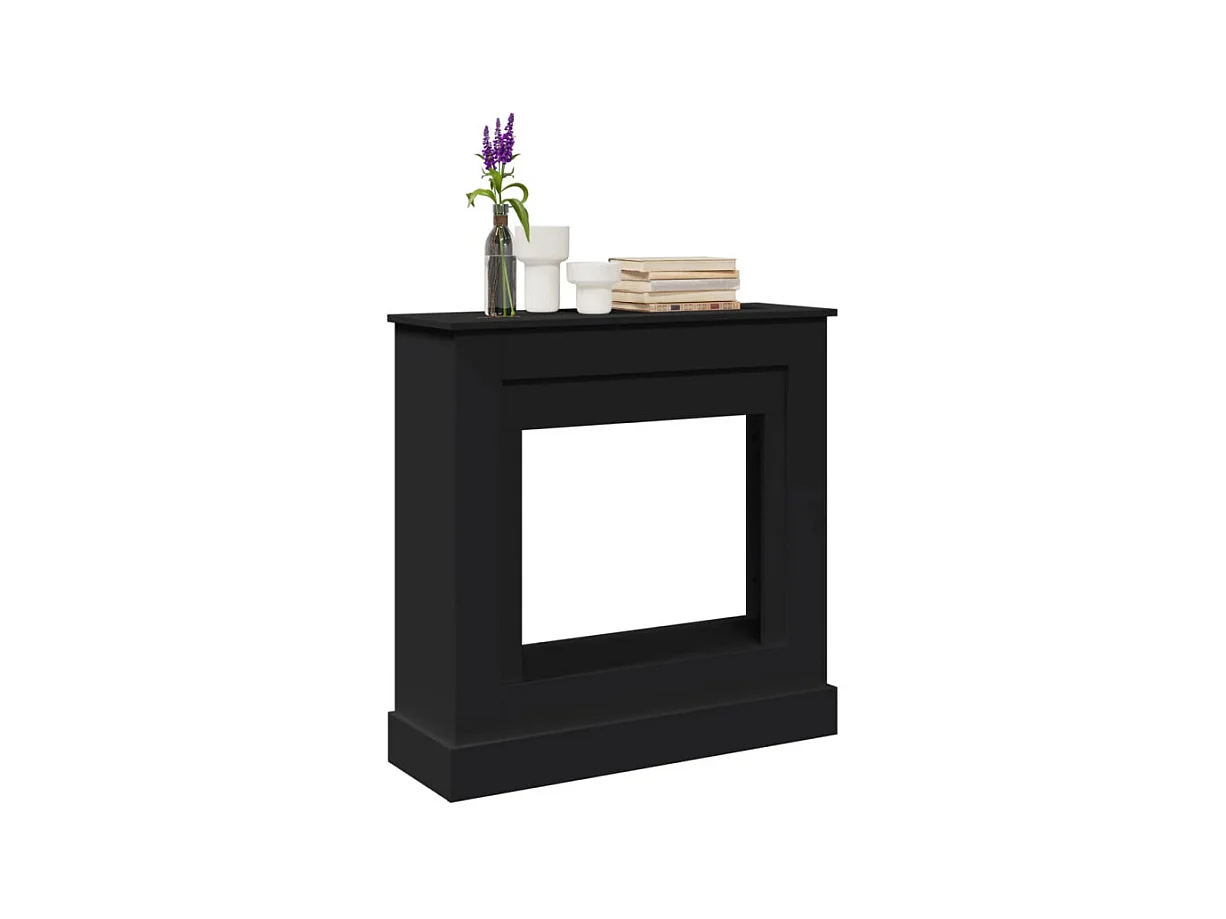 Cadre de cheminée noir 90x30x90 cm bois d ingénierie