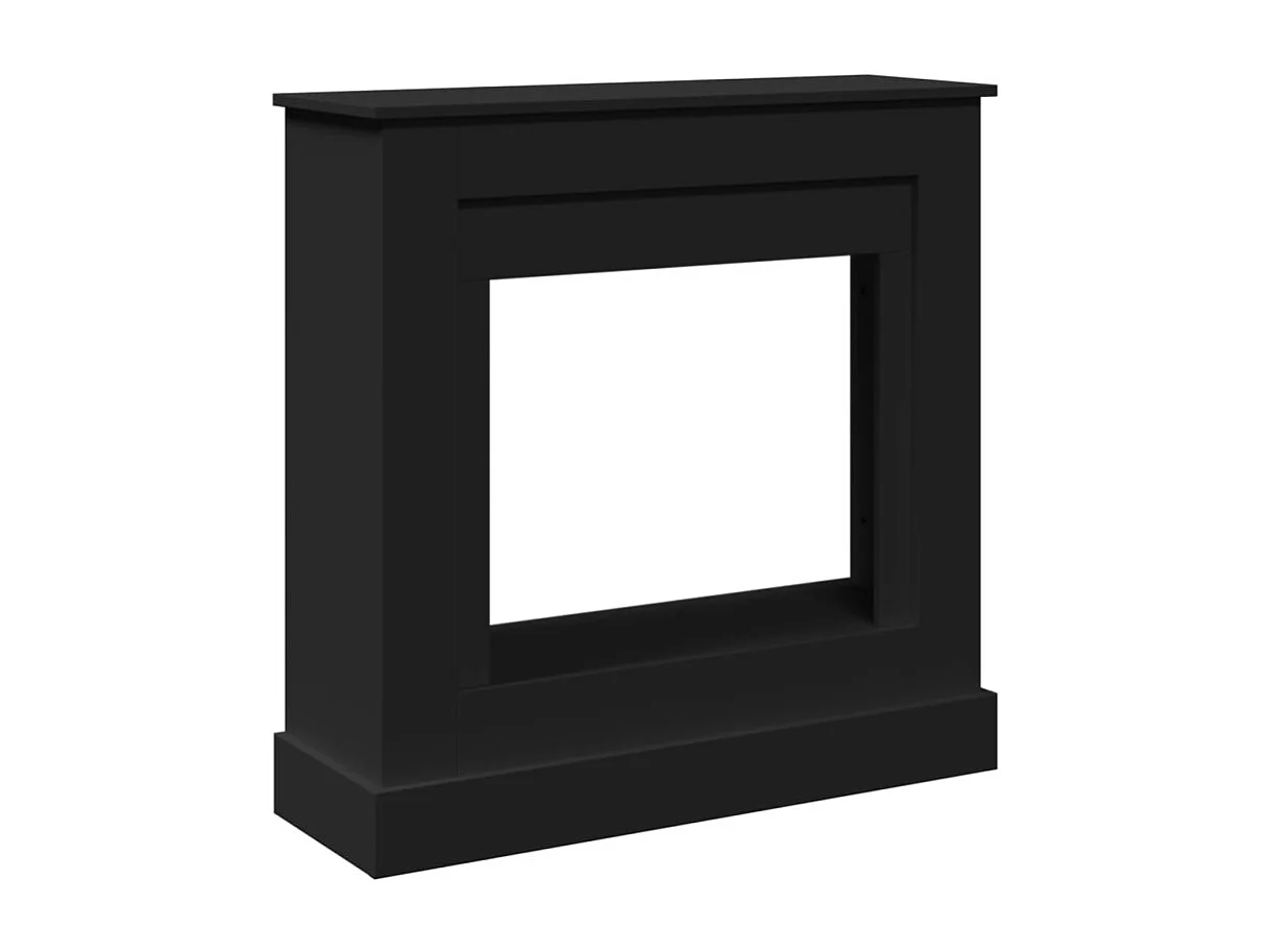 Cadre de cheminée noir 90x30x90 cm bois d ingénierie