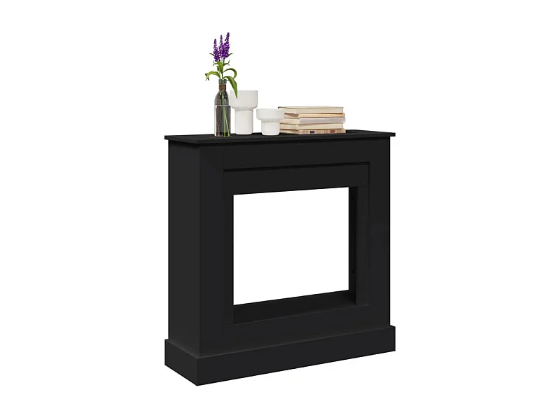 Cadre de cheminée noir 90x30x90 cm bois d ingénierie