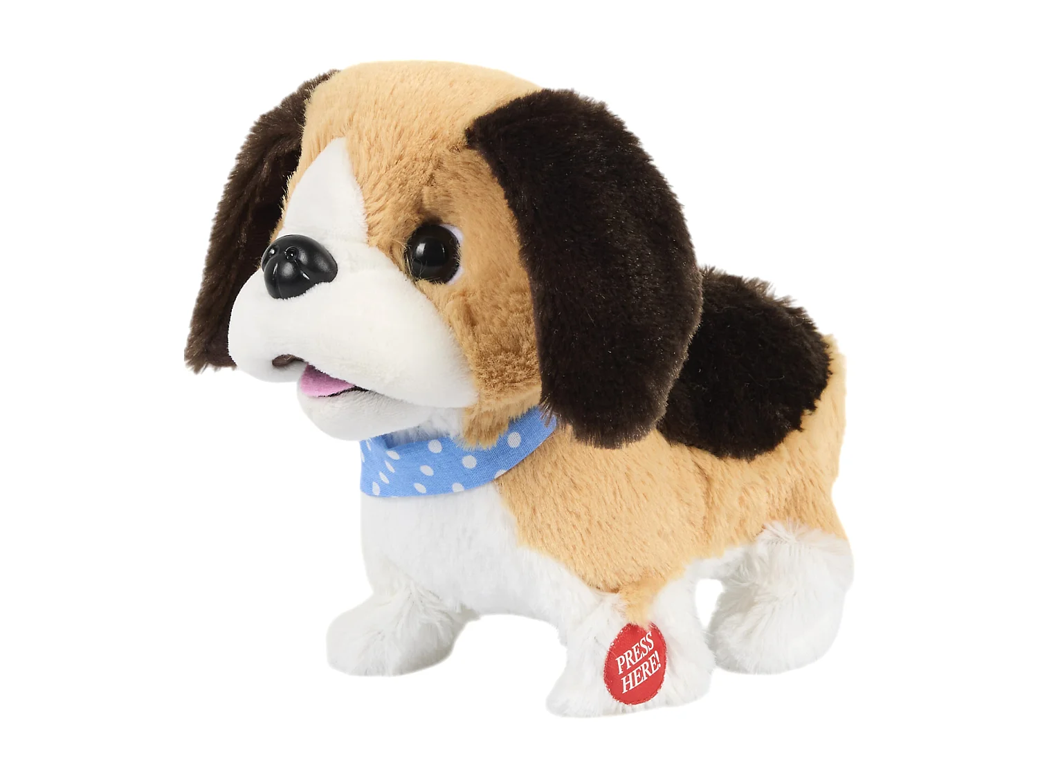 Peluche Chien Galipette A Piles Marron, Bleu