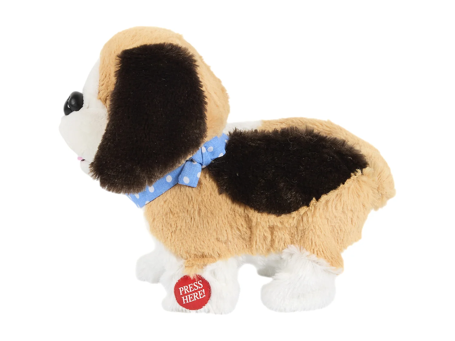 Peluche Chien Galipette A Piles Marron, Bleu