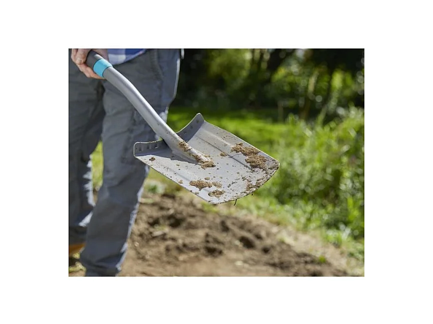 Pala recta ErgoLine con mango suave y empuñadura ergonómica en D - Hoja de acero templado - Garantía de 25 años