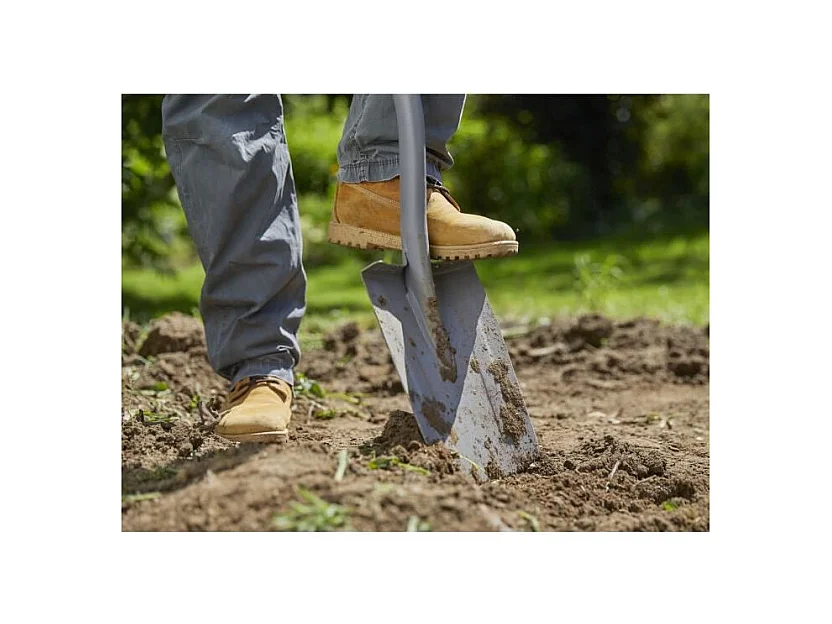 Pala recta ErgoLine con mango suave y empuñadura ergonómica en D - Hoja de acero templado - Garantía de 25 años