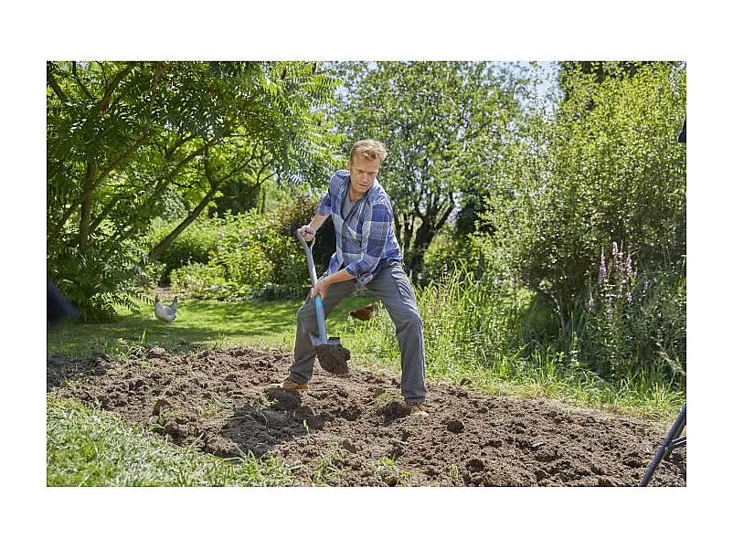 Beche à bord droit ErgoLine avec manche souple et poignée ergonomique en D - Lame en acier trempé - Garantie 25 ans