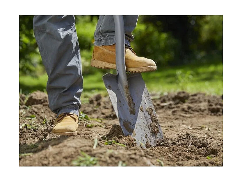 Beche à bord droit ErgoLine avec manche souple et poignée ergonomique en D - Lame en acier trempé - Garantie 25 ans